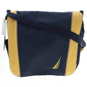Nautica Spinnaker Collection Messenger Laptop Bag in Navy and Yellow